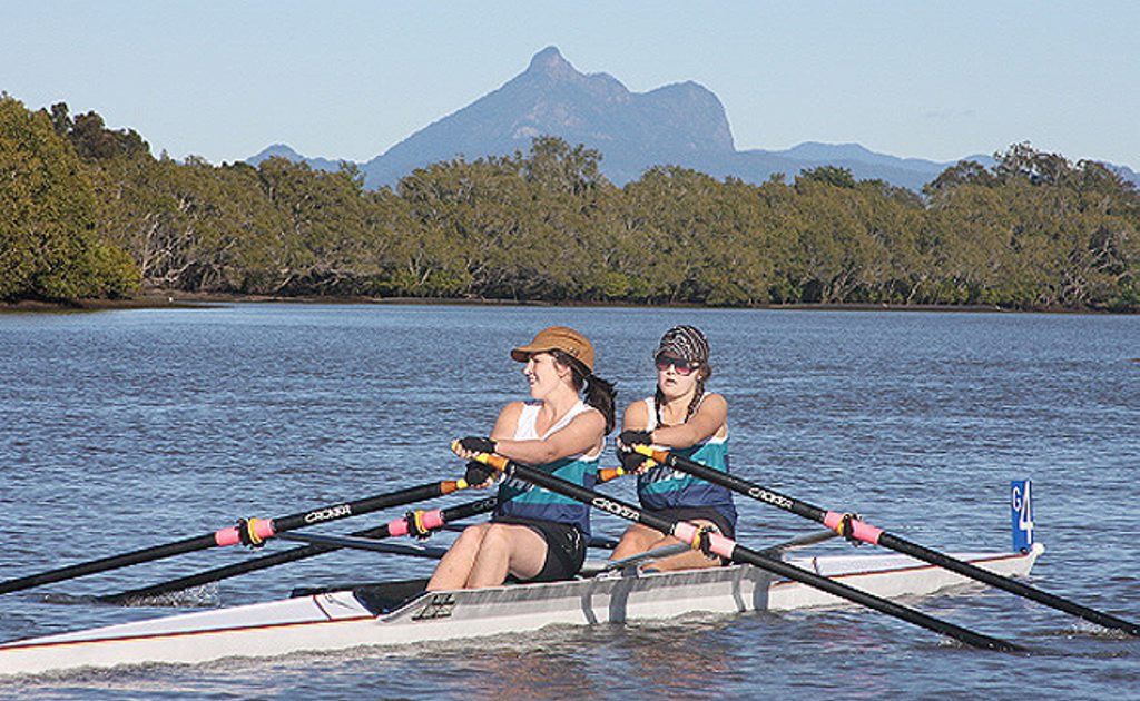 Murwillumbah Rowing Club girls Charlotte Doss (front) and Emily Carey. Murwillumbah Rowing Club girls Charlotte Doss (front) and Emily Carey.